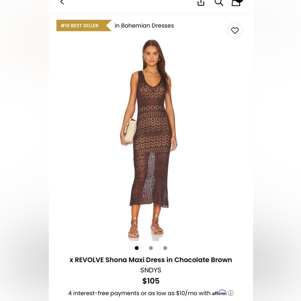 Shona Maxi Dress in Chocolate Brown - SNDYS